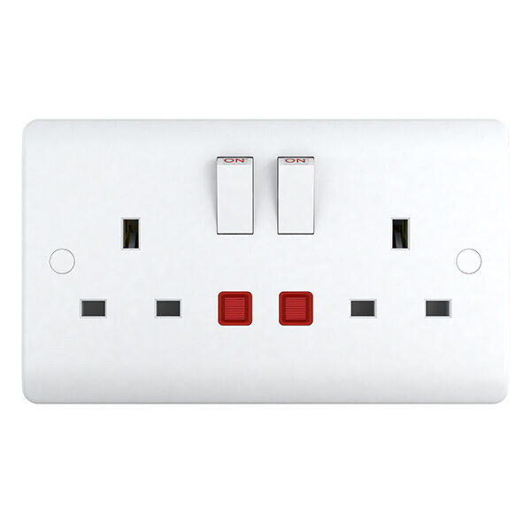 13 Amp 2 Gang Switched Socket DP with Neon