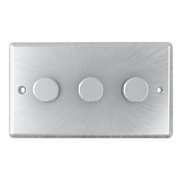 3 Gang 2 Way Push Dimmer 500w