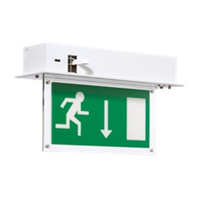 1w Led Exit Light, Maintained Recessed
